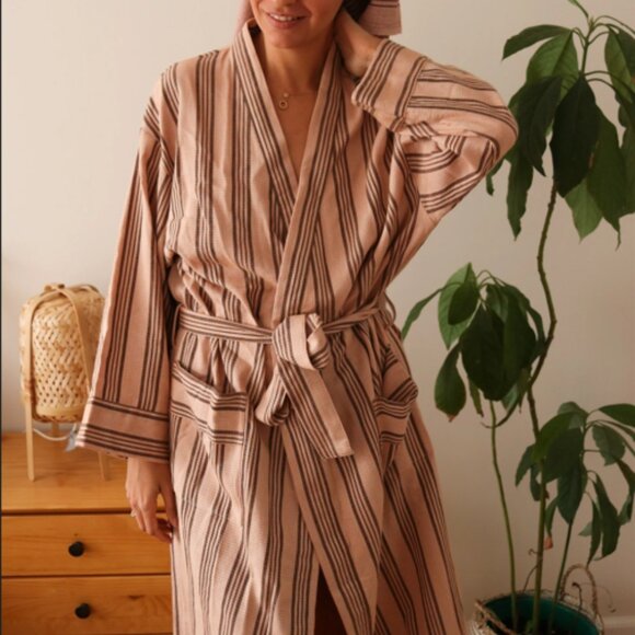 Ana Toli Co Selma Striped Robe - Small - Picture 3 of 8